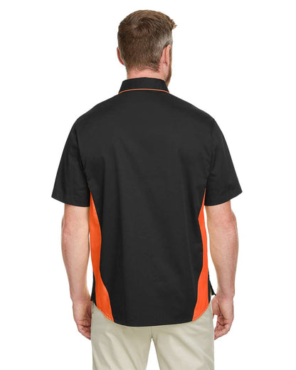 Harriton Men's Flash IL Colorblock Shirt M586 #colormdl_Black/ Team Orange