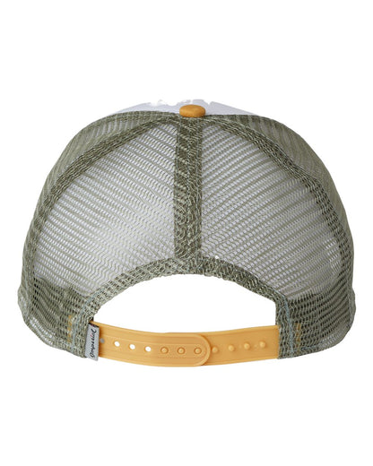 Imperial North Country Trucker Cap 1287 #color_White/ Wheat/ Elmwood