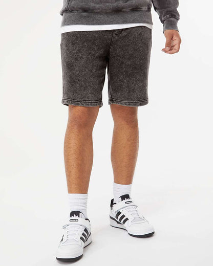 Independent Trading Co. Mineral Wash Fleece Shorts PRM50STMW #colormdl_Black