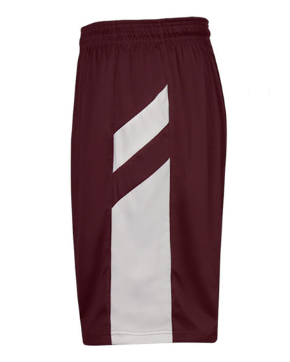 Alleson Athletic Men's B-Pivot Rev. Shorts 7266 #color_Maroon/ White