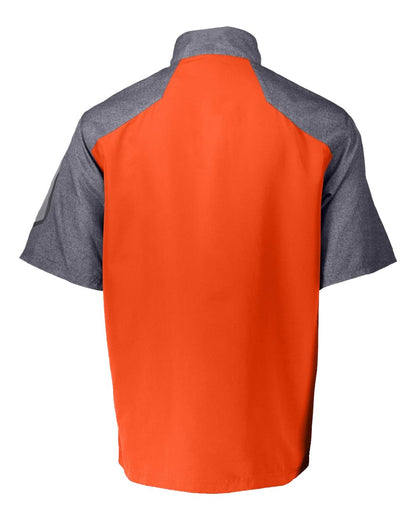 Holloway Unisex Raider Short Sleeve Quarter-Zip Pullover 229545 #color_Carbon Print/ Orange