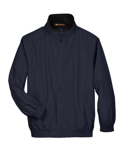 Harriton Unisex Fleece Lined Nylon Jacket M740 #color_Navy/ Black