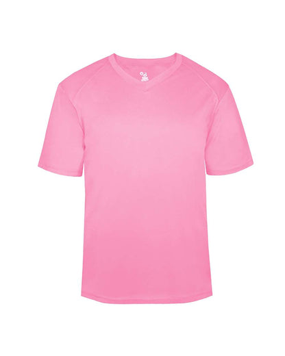 Badger Youth B-Core V-Neck T-Shirt 2162 #color_Pink