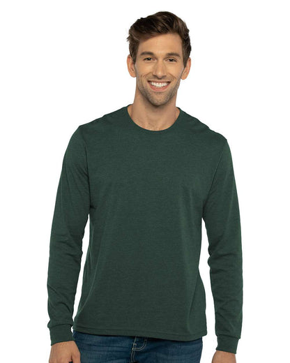 Next Level Sueded Long Sleeve T-Shirt 6411 #colormdl_Heather Forest Green