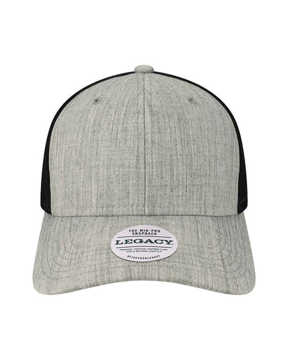LEGACY Mid-Pro Snapback Trucker Cap MPS #color_Melange Grey/ Black