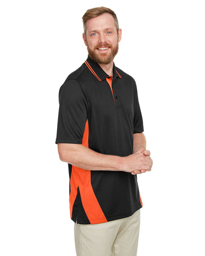 Harriton Men's Tall Flash Snag Protection Plus IL Colorblock Polo M386T #colormdl_Black/ Team Orange