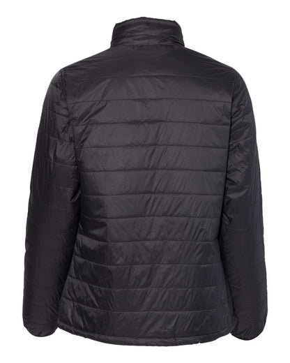 Independent Trading Co. Women's Puffer Jacket EXP200PFZ #color_Black
