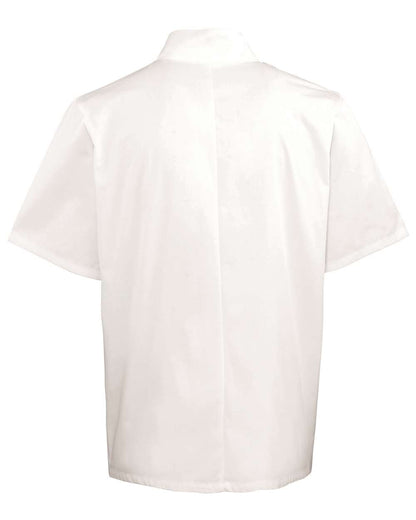 Artisan Collection by Reprime Unisex Ten Studded Front Short Sleeve Chef Coat RP664 #color_White