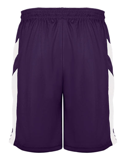 Alleson Athletic Youth B-Pivot Rev. Shorts 2266 #color_Purple/ White