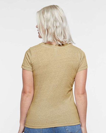 LAT Women's Harborside Mélange V-Neck Tee 3591 #colormdl_Stone Melange