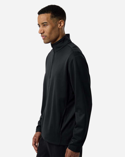 Team 365 Unisex Squad Cadet Quarter-Zip Tech Fleece Pullover TT401 #colormdl_Black