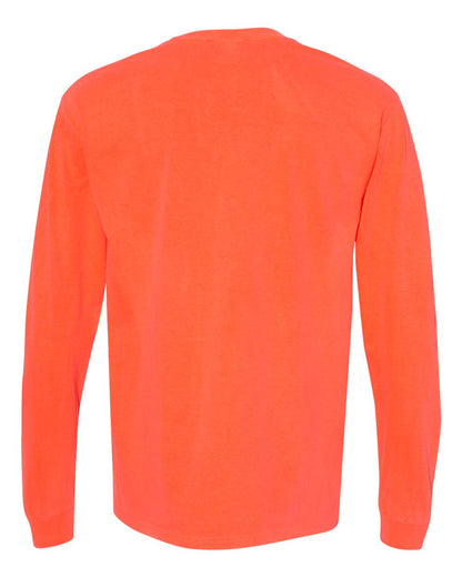 Comfort Colors Unisex Garment-Dyed Heavyweight Long Sleeve T-Shirt 6014 #color_Neon Red Orange