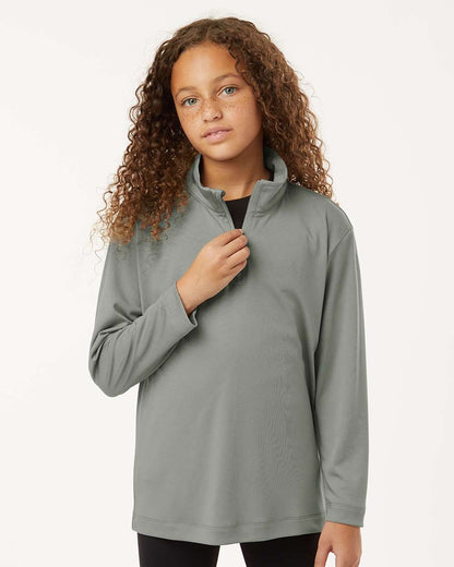 AllPro Youth Pro-Lock Performance Quarter-Zip Pullover 41870Y #colormdl_Greystone