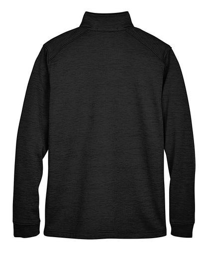 Devon & Jones Men's Newbury Mélange Fleece Quarter-Zip Pullover DG798 #color_Black Heather