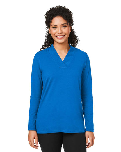 Devon & Jones Women's Raleigh Shawl Collar Knit Top DP121W #colormdl_French Blue