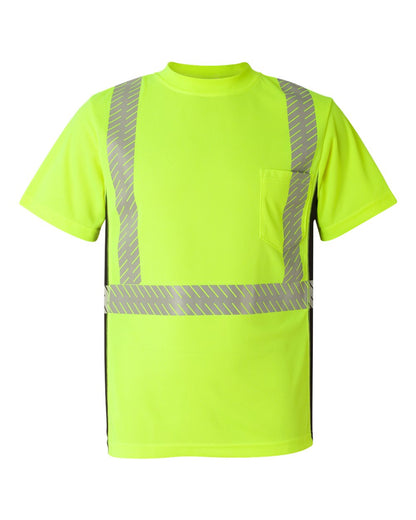 Kishigo Unisex Premium Black Series® Breathable Tape Class 2 T-Shirt 9114-9115 #color_Lime