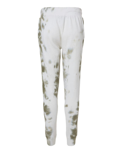 J. America Unisex Tie-Dyed Fleece Joggers 8884 #color_Olive Tie Dye