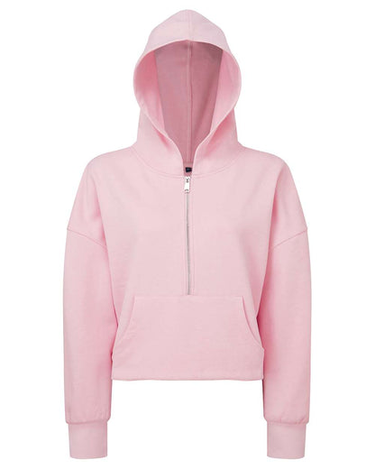 TriDri Women's Alice Half-Zip Hooded Sweatshirt TD077 #color_Light Pink