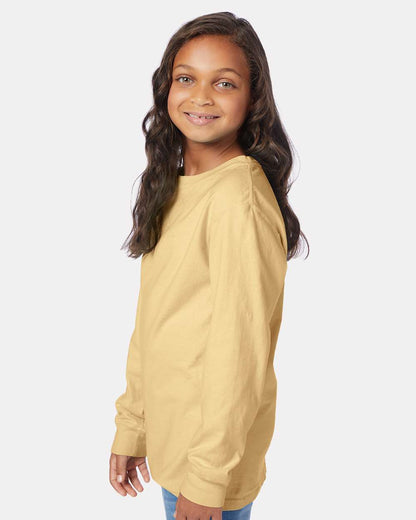 ComfortWash by Hanes Garment-Dyed Youth Long Sleeve T-Shirt GDH275 #colormdl_Summer Squash Yellow