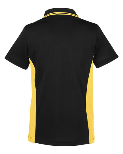 Harriton Women's Flash Snag Protection Plus IL Colorblock Polo M386W #color_Black/ Sunray Yellow