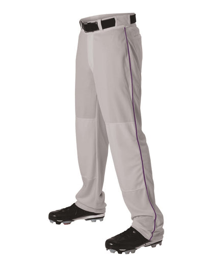 Alleson Athletic Youth Baseball Pants With Braid 605WLBY #color_Grey/ Purple