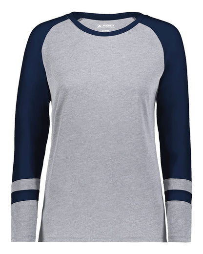 Augusta Sportswear Women's Triblend Fanatic 2.0 Long Sleeve T-Shirt 2917 #color_Grey Heather/ Navy