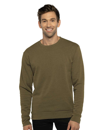 Next Level Malibu Crewneck Sweatshirt 9002 #colormdl_Heather Military Green