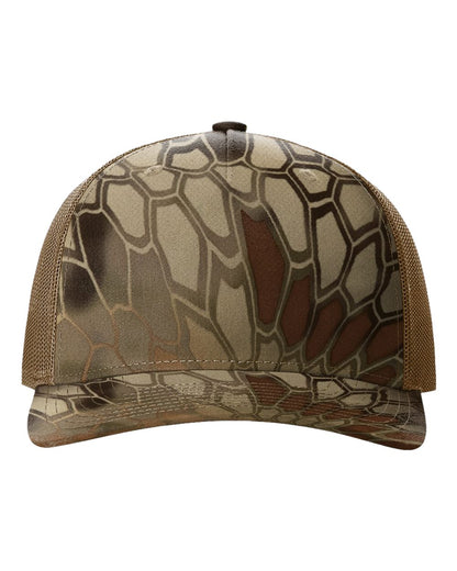 Richardson Five-Panel Printed Trucker Cap 112PFP #color_Kryptek Highlander/ Buck