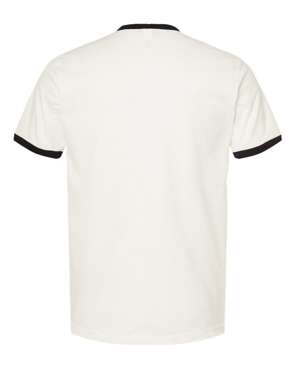 Tultex Fine Jersey Ringer T-Shirt 246 #color_Vintage White/ Black