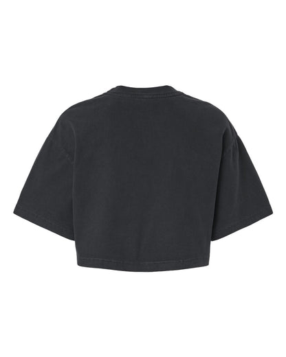 BELLA + CANVAS Women's Garment-Dyed Cropped Tee 6882GD #color_Washed Black