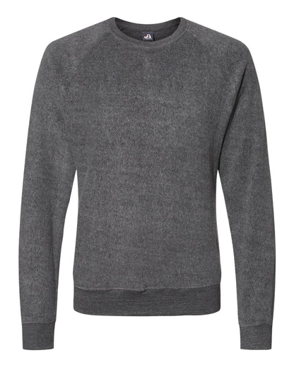 J. America Unisex Flip Side Fleece Crewneck Sweatshirt 8710 #color_Charcoal Heather