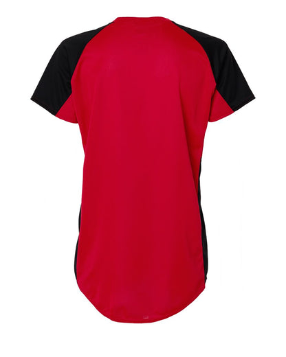 Augusta Sportswear Women's Cutter Jersey 1522 #color_Red/ Black