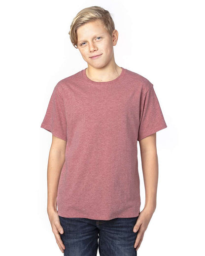 Threadfast Apparel Youth Ultimate CVC T-Shirt 600A #colormdl_Maroon Heather