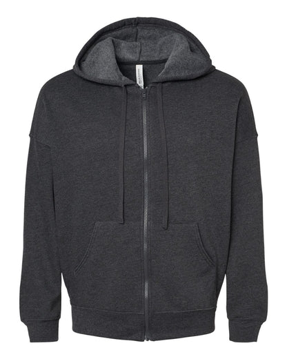 BELLA + CANVAS Sponge Fleece DTM Full-Zip Hoodie 3759 #color_Dark Grey Heather