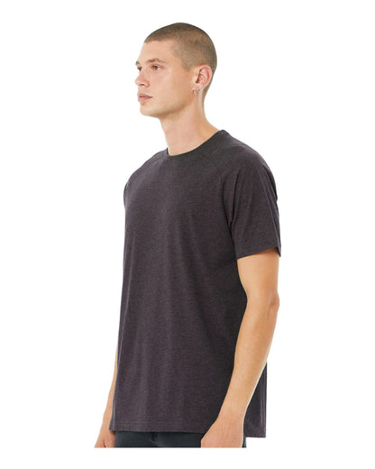 BELLA + CANVAS Heather CVC Raglan Tee 3201 #colormdl_Dark Grey Heather