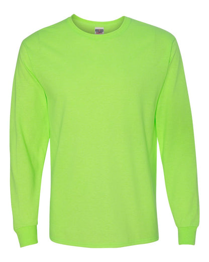 JERZEES Men's Dri-Power® Long Sleeve 50/50 T-Shirt 29LSR #color_Neon Green