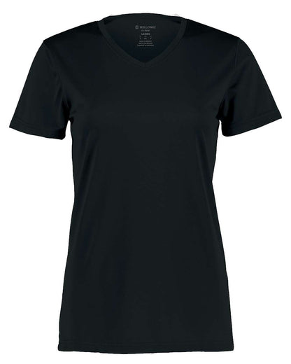 Holloway Women's Momentum V-Neck T-Shirt 222820 #color_Black