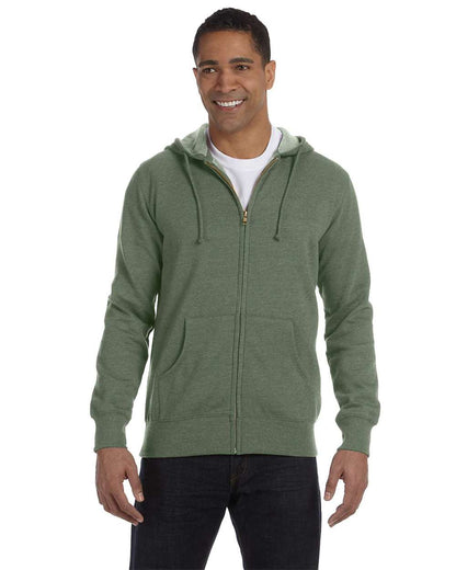 econscious Unisex Heathered Full-Zip Hooded Sweatshirt EC5680 #colormdl_Military Green