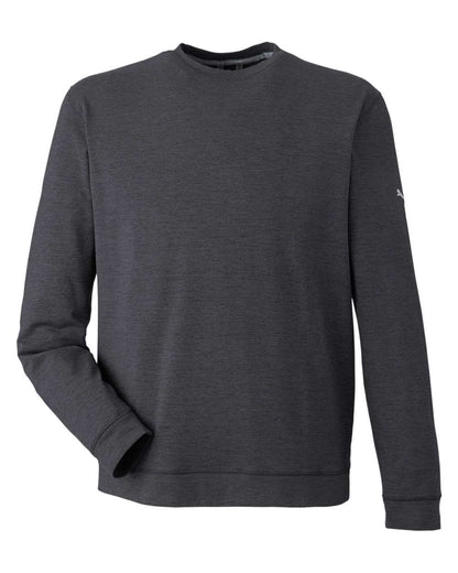 Puma Golf Men's Cloudspun Crewneck Sweatshirt 531279 #color_Puma Black Heather