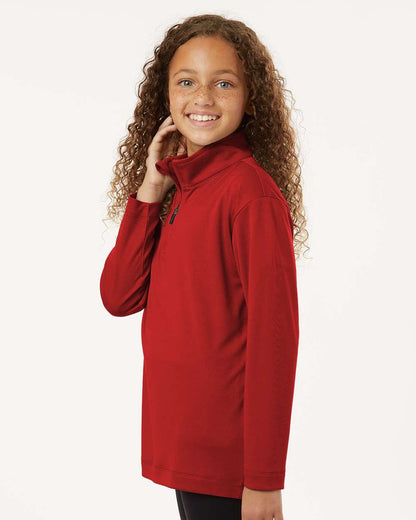 AllPro Youth Pro-Lock Performance Quarter-Zip Pullover 41870Y #colormdl_Red