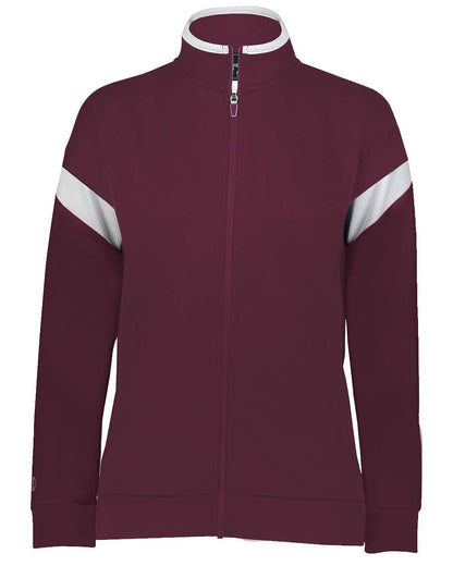 Holloway Women's Limitless Full-Zip Jacket 229779 #color_Maroon/ White/ Maroon