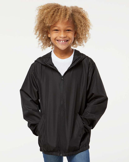 Independent Trading Co. Youth Lightweight Windbreaker Full-Zip Jacket EXP24YWZ #colormdl_Black