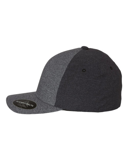 Flexfit Delta® Seamless Cap 180 #color_Melange Blue/ Melange Charcoal