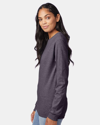 Hanes Authentic Long Sleeve T-Shirt 5586 #colormdl_Charcoal Heather