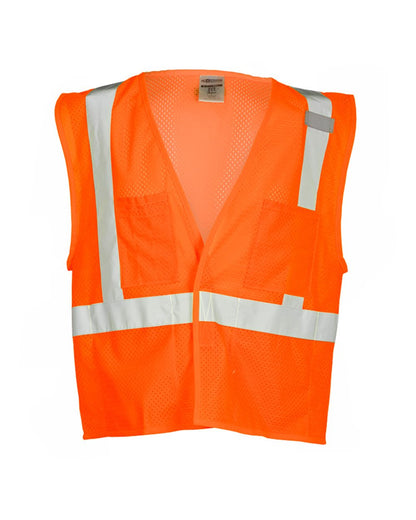 Kishigo Unisex 4 Pocket Hook-and-Loop Mesh Vest 1083-1084 #color_Orange