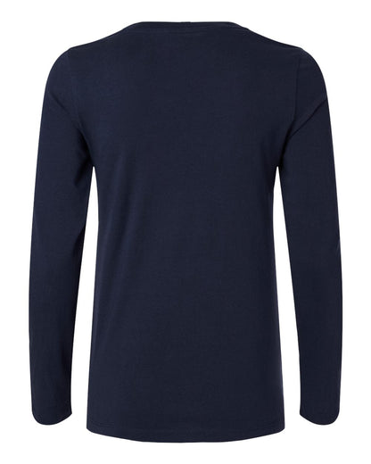 Jaanuu Women's RegenX Cotton Underscrub Long Sleeve T-Shirt W30002U #color_Midnight Navy