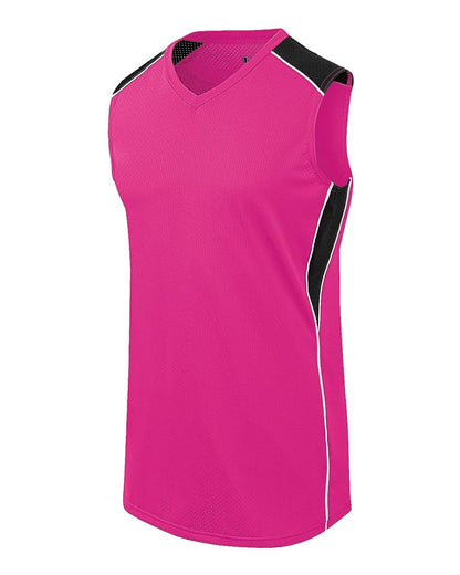 Augusta Sportswear Girls' Dynamite Jersey 312163 #color_Raspberry/ Black/ White