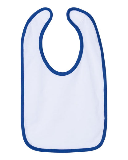 Rabbit Skins Infant Contrast Trim Premium Jersey Bib 1004 #color_White/ Royal