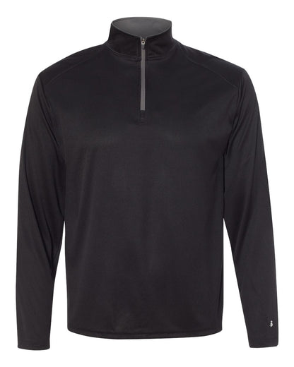 Badger B-Core Quarter-Zip Pullover 4102 #color_Black/ Graphite