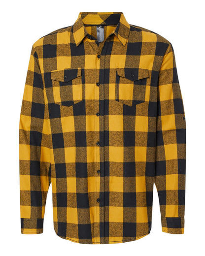 Burnside Yarn-Dyed Long Sleeve Flannel Shirt 8210 #color_Gold/ Black